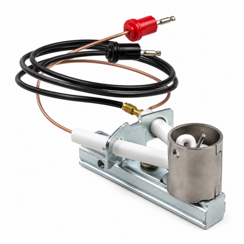 Gas valve with electric solenoid and mounting bracket, wires and copper feed line.